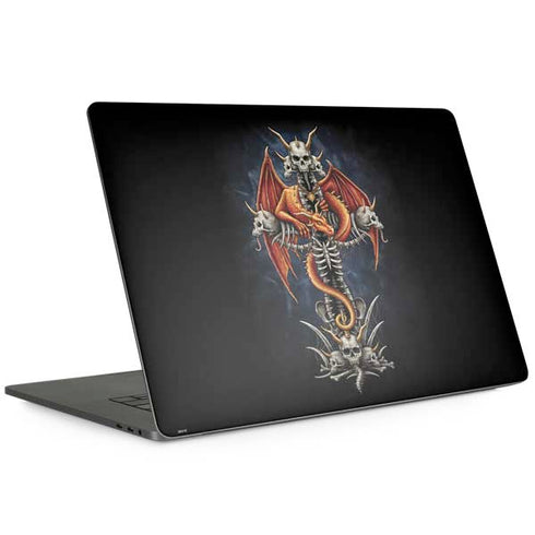 Gothic Dragon & Skull Cross by Sarah Richter MacBook Skins